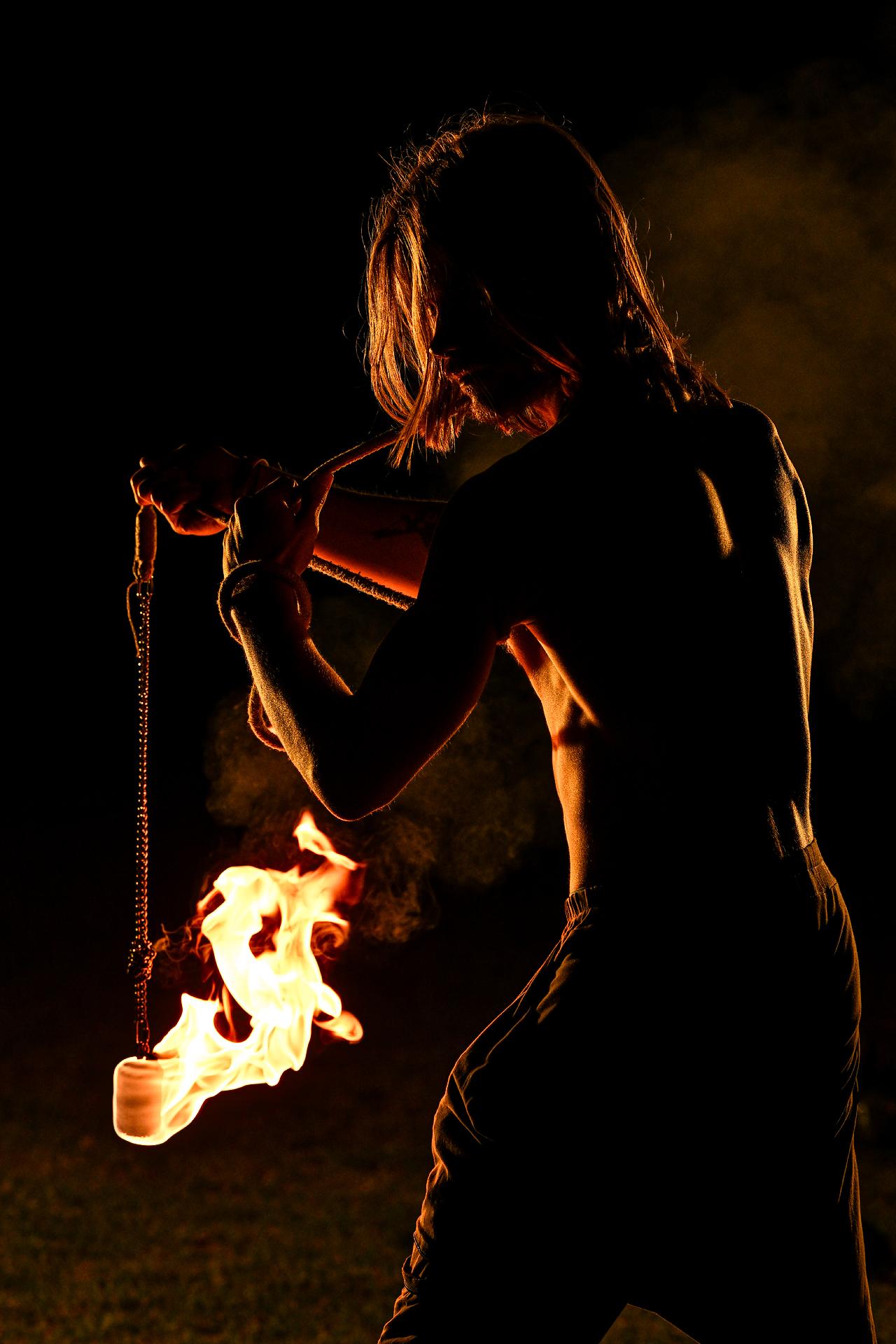 Fire dragon staff performance