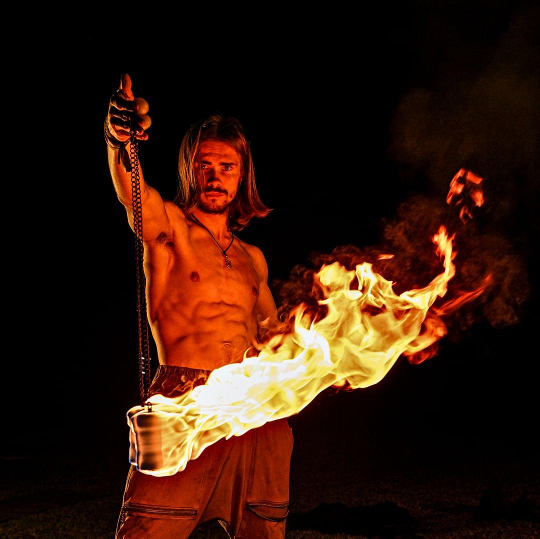 Fire poi performance